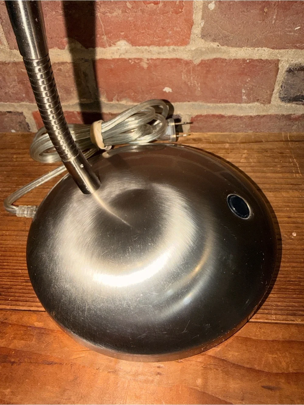 Vintage OttLite Brushed Metal Desk Lamp - Modern Silver Table Light